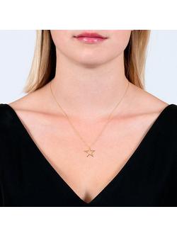 London Road 9ct Gold  Portobello Starry Night Open Star Pendant, Gold - view 2, Gold