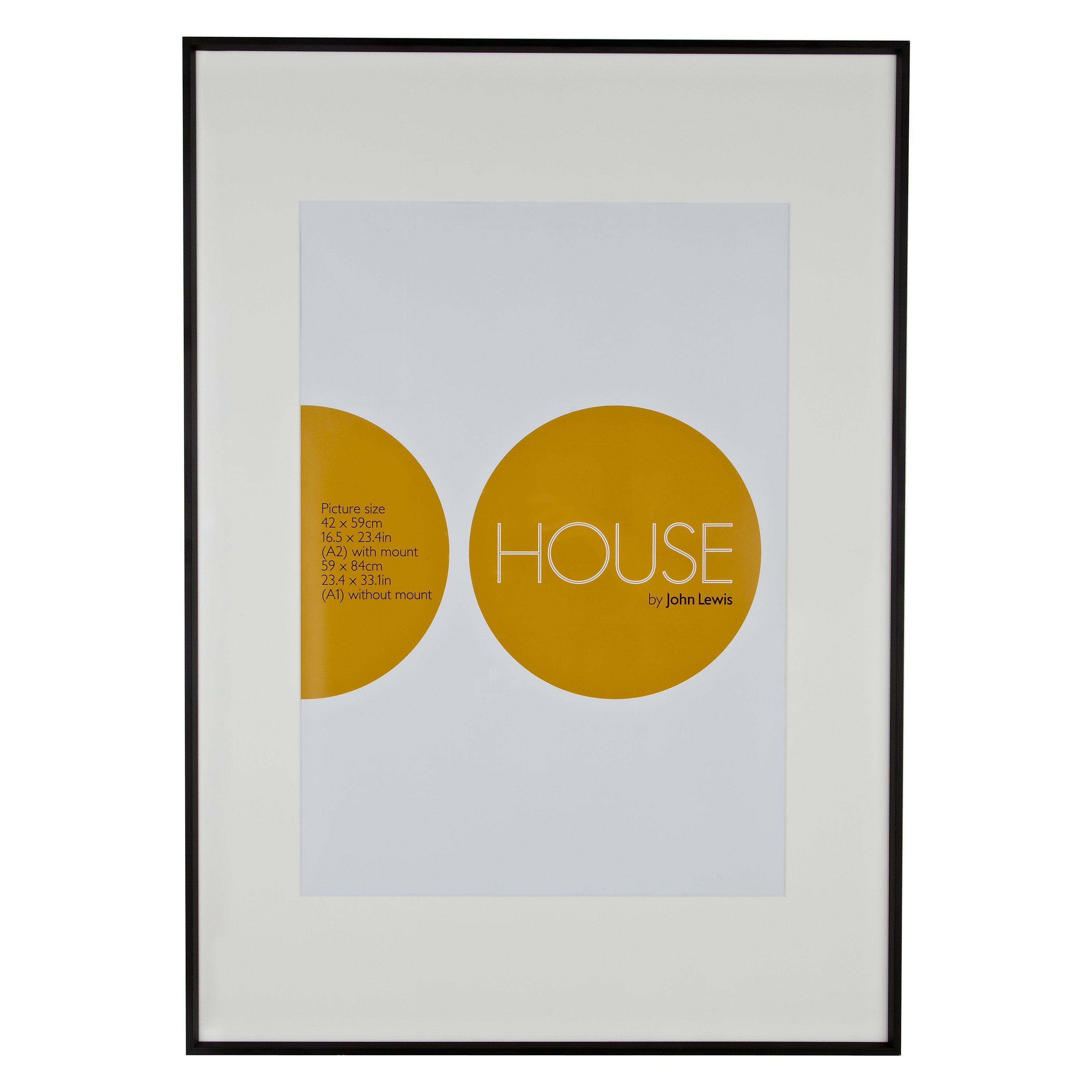 House by John Lewis Photo Frame, Matt Black, A1 with A2 Mount