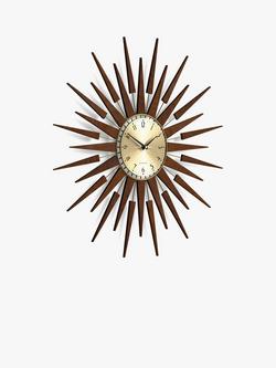 Newgate Clocks Pluto Retro Sunburst Wall Clock, Dia.65cm, Brown - view 2, Brown