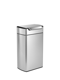 Simplehuman Rectangular Touch Bar Bin, Brushed Stainless Steel, 40L, Grey