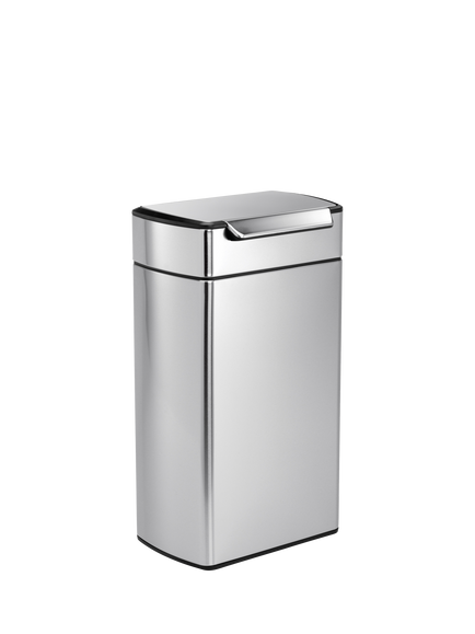 Simplehuman Rectangular Touch Bar Bin, Brushed Stainless Steel, 40L, Grey