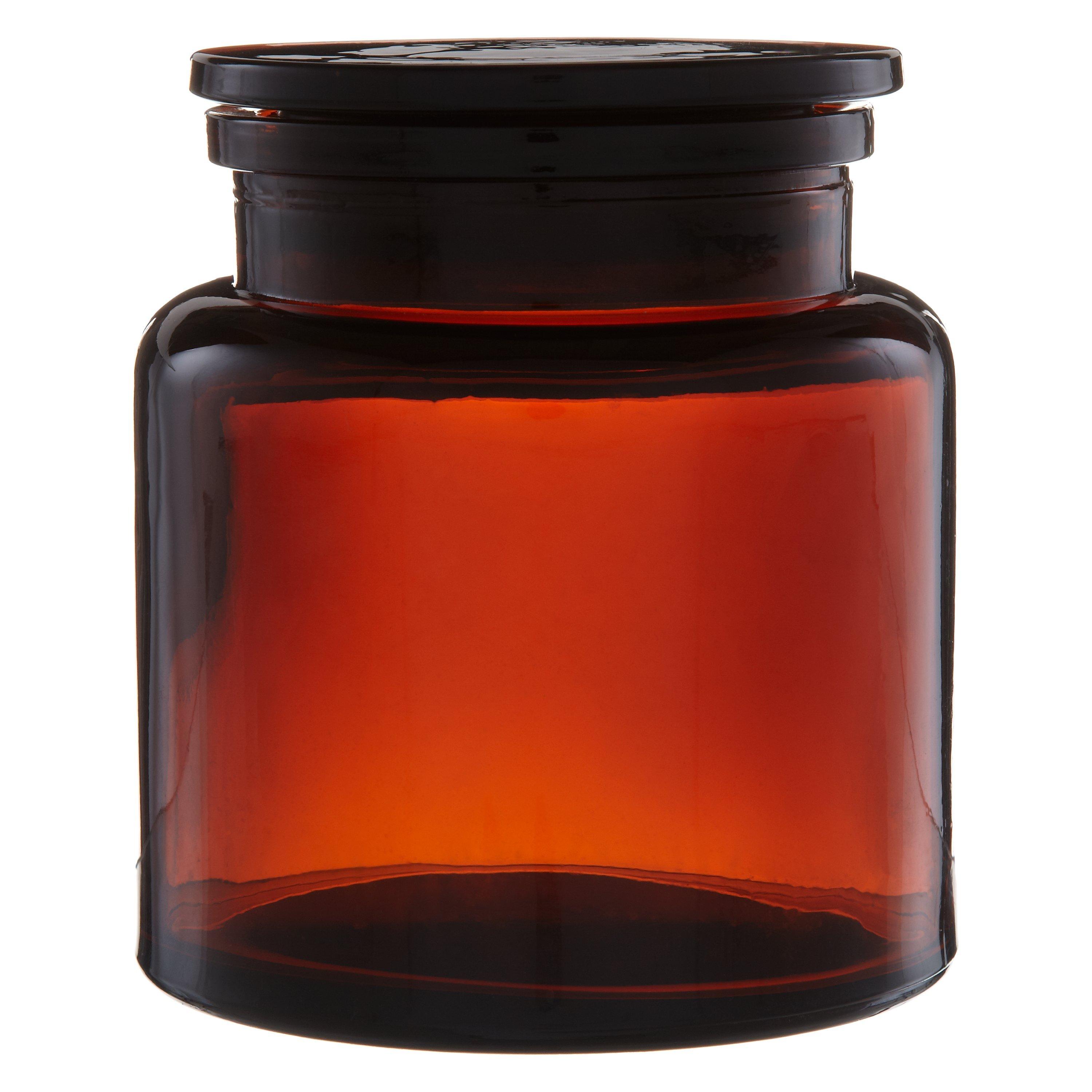John Lewis Amber Glass Storage Jar, Small
