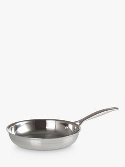 Le Creuset 3-Ply Uncoated Stainless Steel Frying Pan, 24cm, Silver