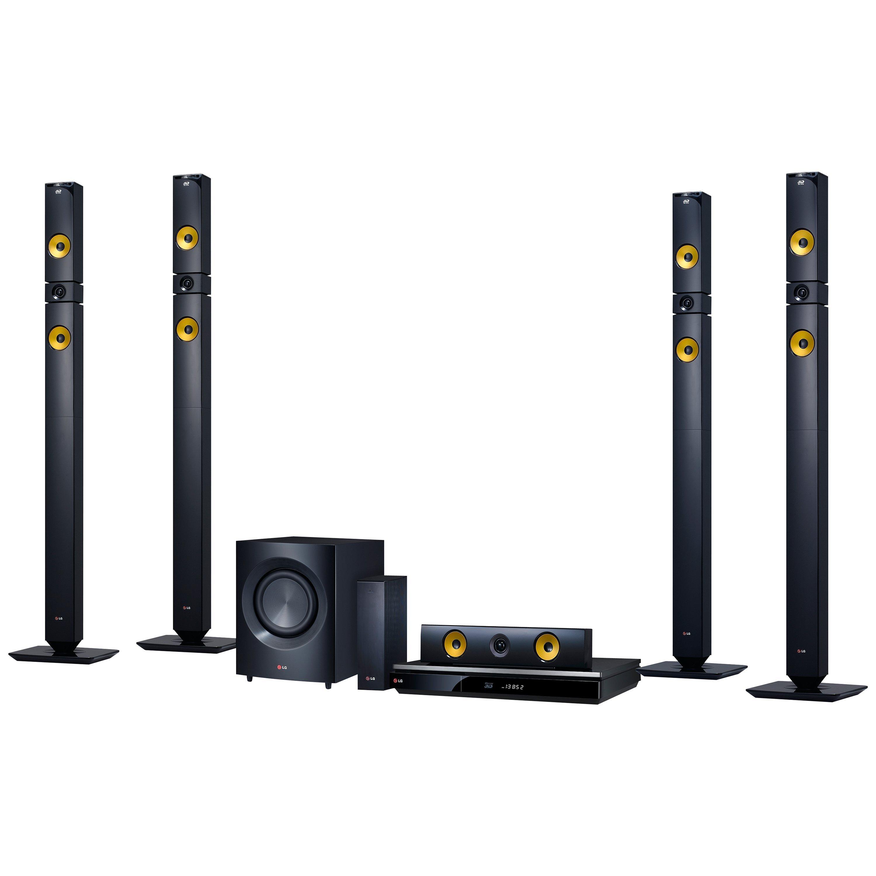 LG BH9530TW 9.1 3D Blu-ray/DVD 4K Smart Home Cinema System, Black/Yellow