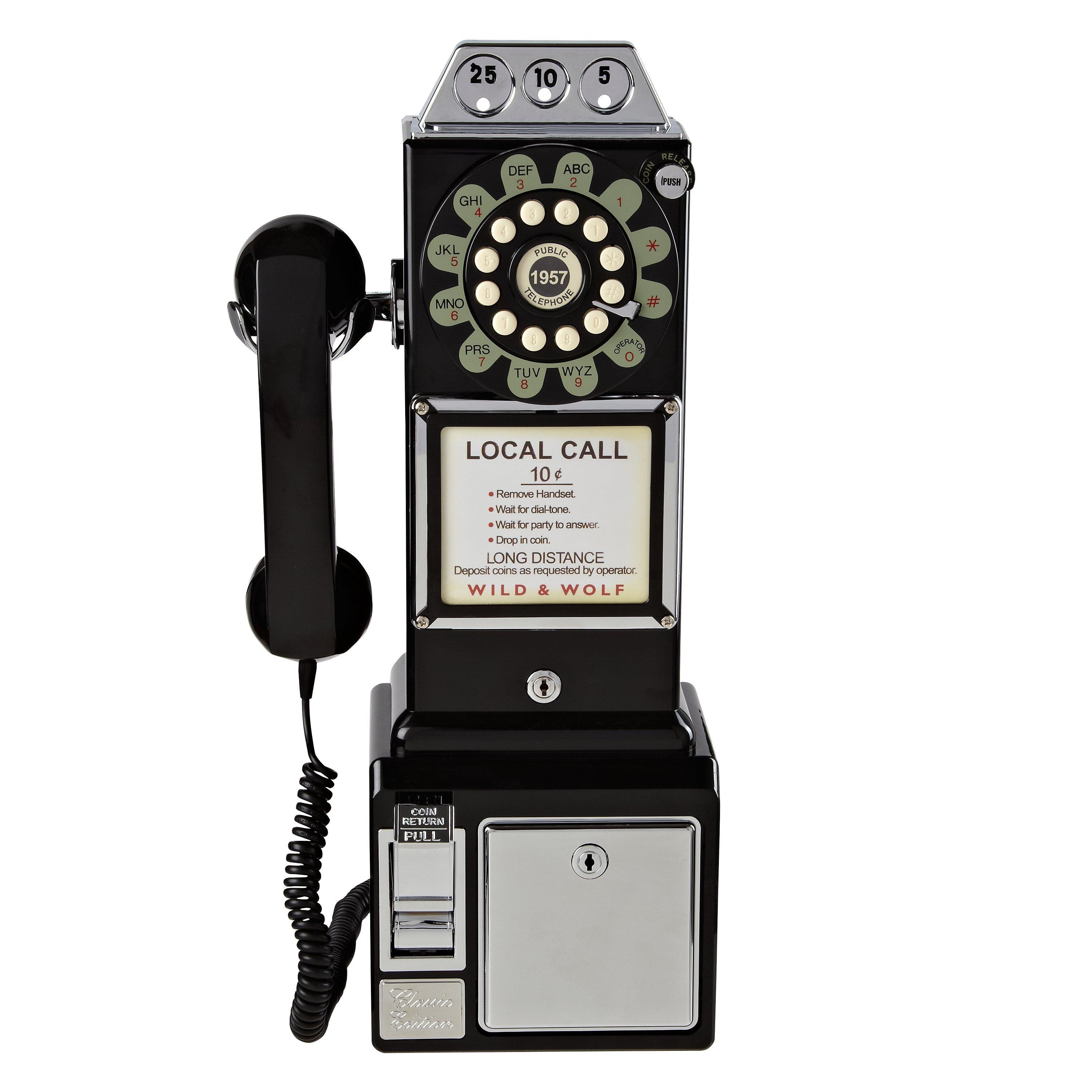 Wild & Wolf 1950s Diner Phone, Black