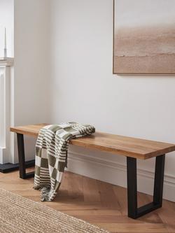 John Lewis Calia 3-Seater Dining Bench, Solid Oak - view 2, Oak