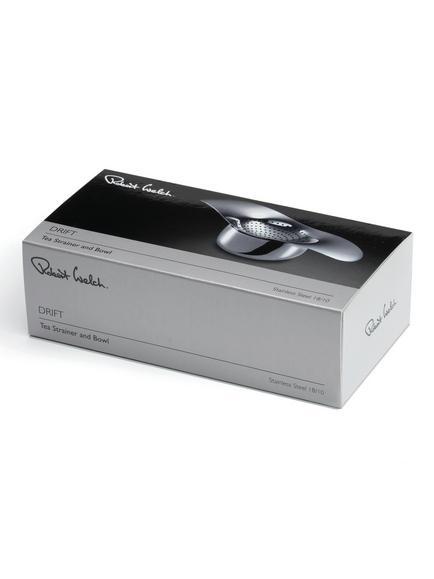 Robert Welch Drift Stainless Steel Tea Strainer & Bowl - view 2, Silver