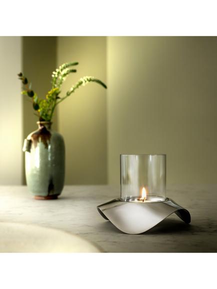 Robert Welch Drift Tealight Holder, Silver - view 2, Silver