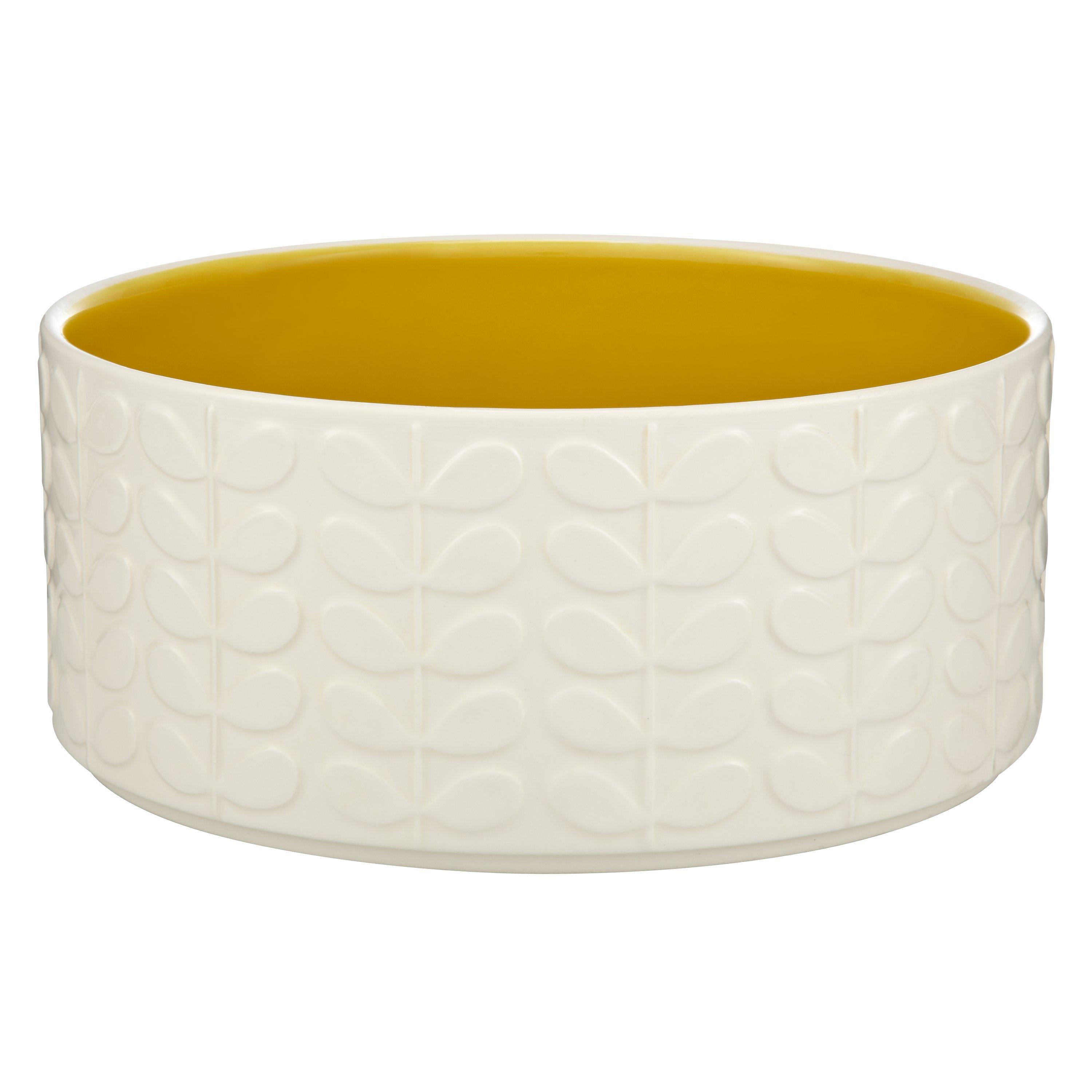 Orla Kiely Raised Stem Salad Bowl, Cream/Yellow