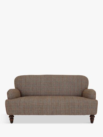 Tetrad Lewis Petite 2 Seater Sofa, Harris Tweed Bracken Herringbone - view 2, Bracken / Tan