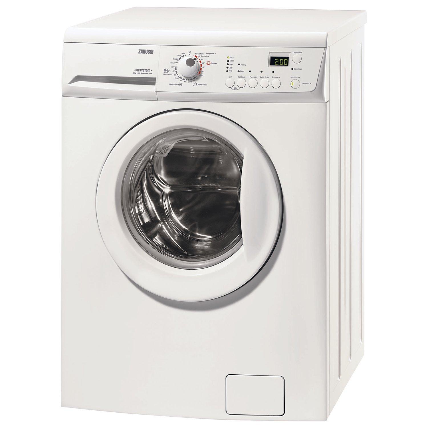 Zanussi ZWJ14591W Washing Machine, 8kg Load, A+++ Energy Rating, 1400rpm Spin, White
