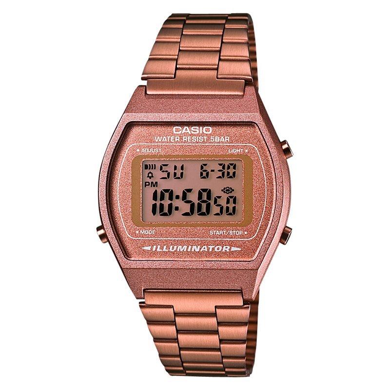 Casio B640WC-5AEF Women's Core Classic Digital Alarm Bracelet Strap Watch, Rose Gold