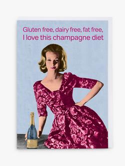 Cath Tate Cards Champagne Diet Birthday Card, 