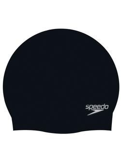 Speedo Adult Moulded Silicone Swimming Cap, Black