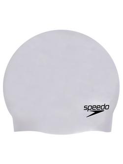 Speedo Adult Moulded Silicone Swimming Cap - view 2, Chrome