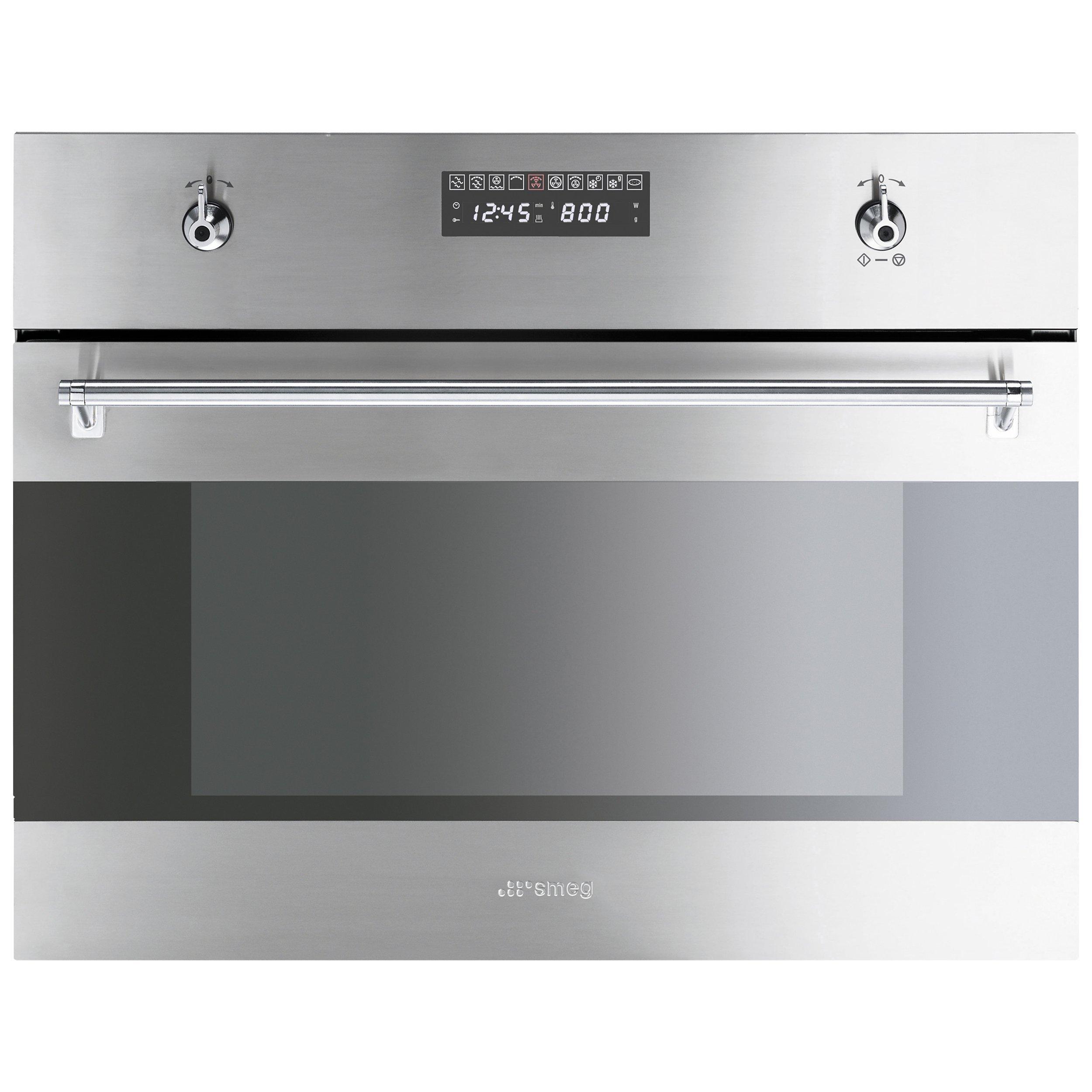 Smeg S45MCX2 Built-in Compact Combination Microwave, Stainless Steel