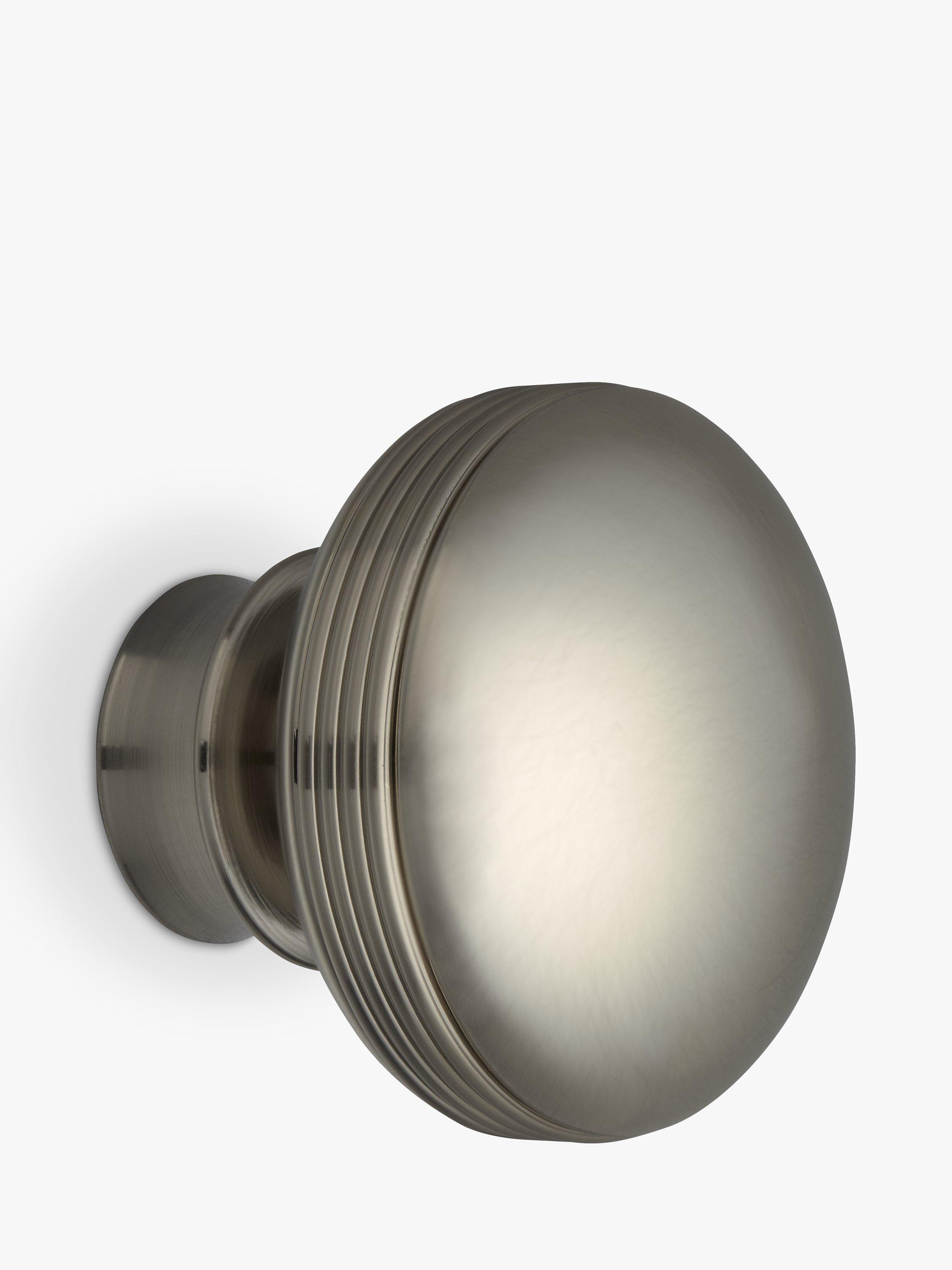 John Lewis Steel Ribbed Ball Finial, Dia.28mm