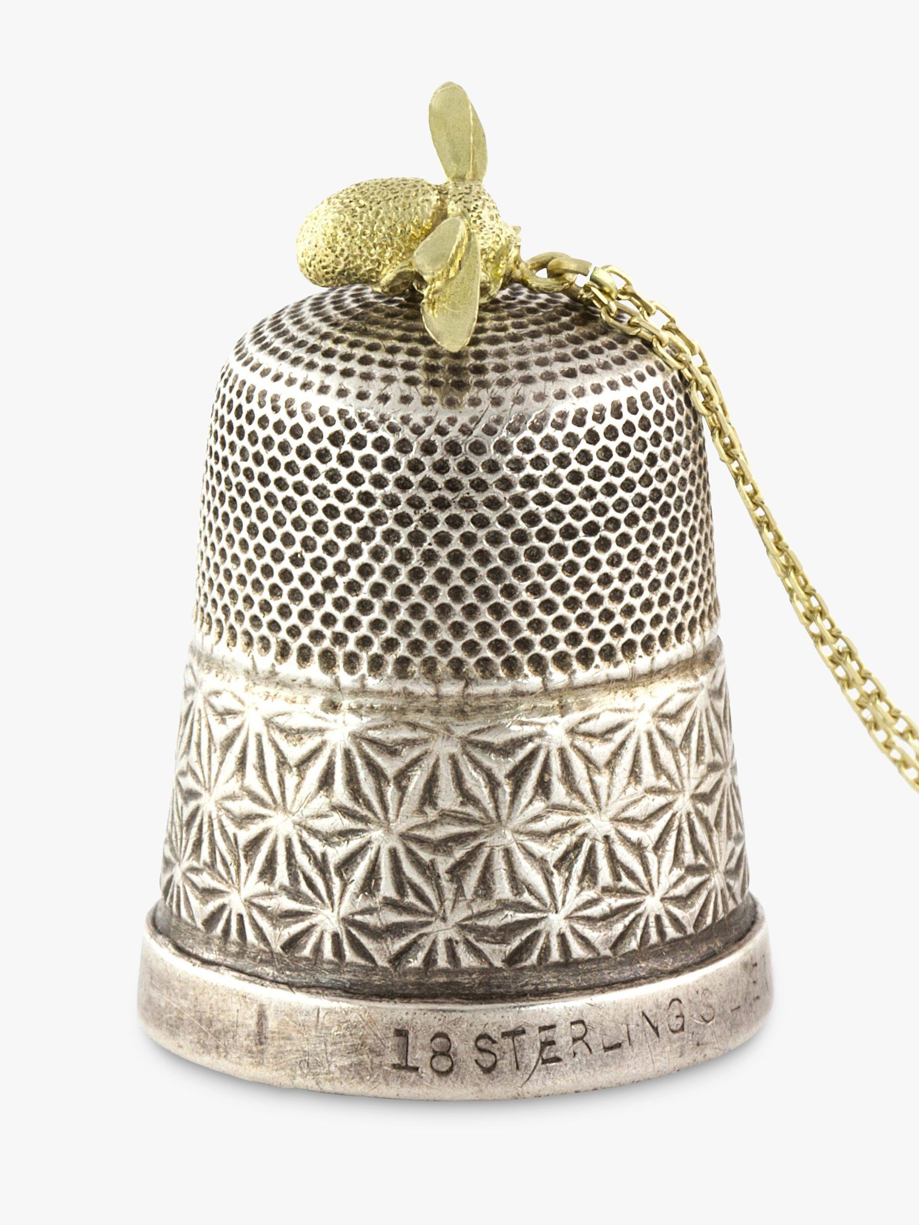 Product image 2 of 5, which shows Alex Monroe 18ct Yellow Gold Goldcrest Teeny Tiny Bumble Bee Pendant, Gold