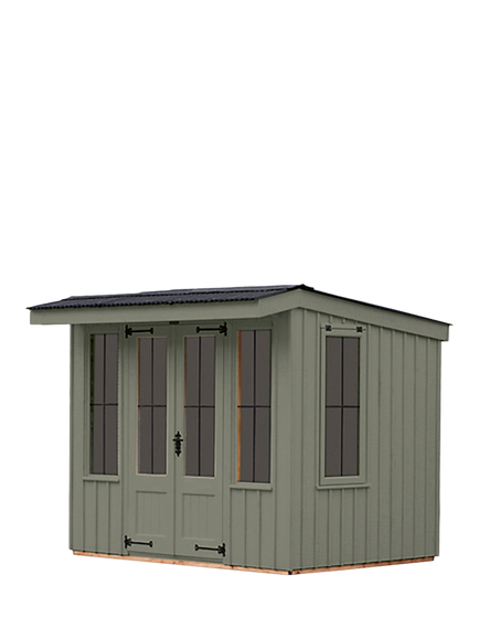 National Trust by Crane Garden Buildings Scandinavian Redwood Flatford Summerhouse, 1.8 x 2.4m, Terrace Green