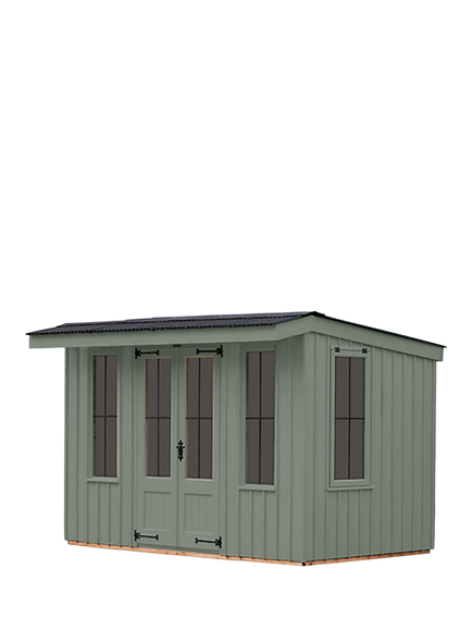 National Trust by Crane Garden Buildings Scandinavian Redwood Flatford Summerhouse, 1.8 x 3m, Terrace Green