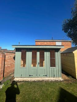 National Trust by Crane Garden Buildings Scandinavian Redwood Flatford Summerhouse, 1.8 x 3m - view 2, Terrace Green
