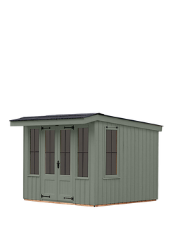 National Trust by Crane Garden Buildings Scandinavian Redwood Summerhouse, 2.4 x 2.4m, Terrace Green