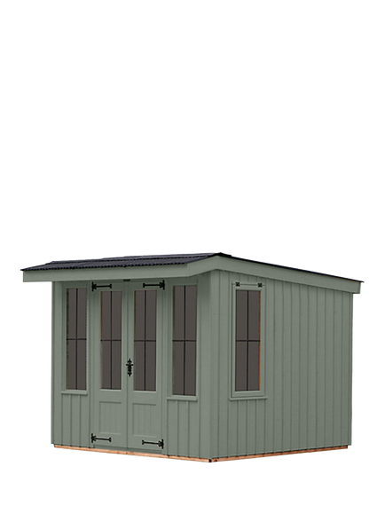 National Trust by Crane Garden Buildings Scandinavian Redwood Summerhouse, 2.4 x 2.4m, Terrace Green