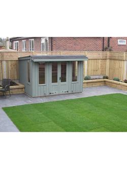 National Trust by Crane Garden Buildings Scandinavian Redwood Flatford Summerhouse, 2.4 x 3m - view 2, Terrace Green