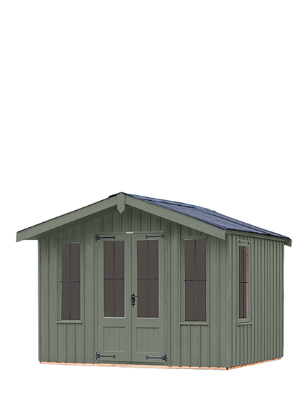 National Trust by Crane Garden Buildings Scandinavian Redwood Ickworth Summerhouse, 2.4 x 3m, Terrace Green