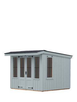 National Trust by Crane Garden Buildings Scandinavian Redwood Summerhouse, 2.4 x 2.4m, Painters Grey