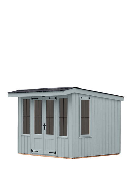 National Trust by Crane Garden Buildings Scandinavian Redwood Summerhouse, 2.4 x 2.4m, Painters Grey
