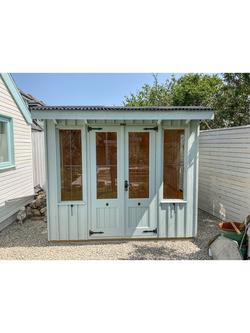 National Trust by Crane Garden Buildings Scandinavian Redwood Summerhouse, 2.4 x 2.4m - view 2, Painters Grey