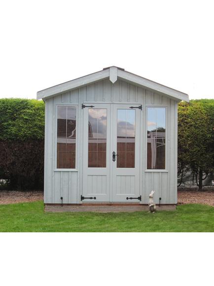National Trust by Crane Garden Buildings Scandinavian Redwood Ickworth Summerhouse, 2.4 x 2.4m, Painters Grey
