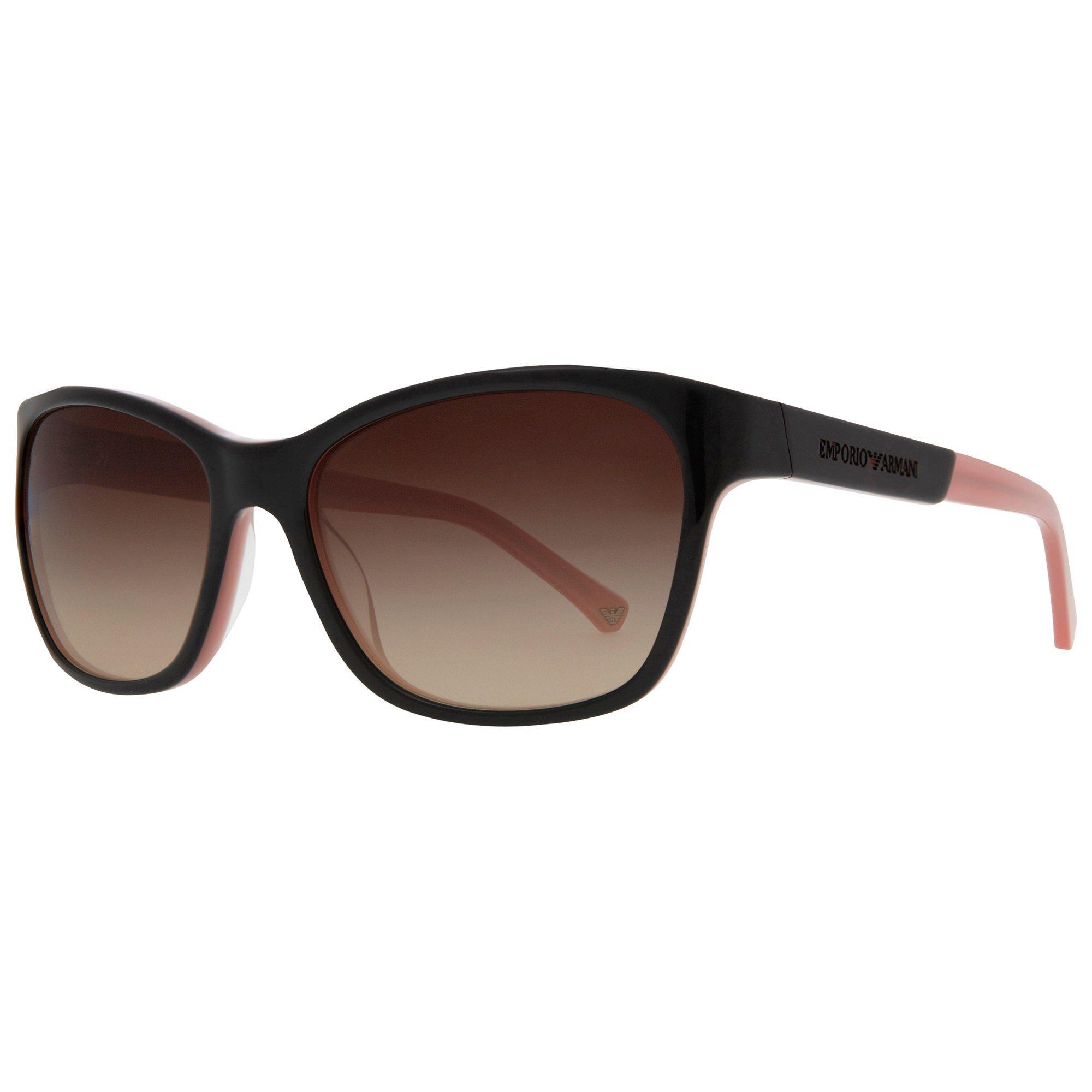 Emporio Armani EA4004 Square Sunglasses, Black/Opal Pink