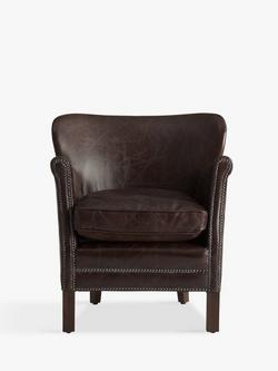 Halo Little Professor Leather Armchair, Biker Tan
