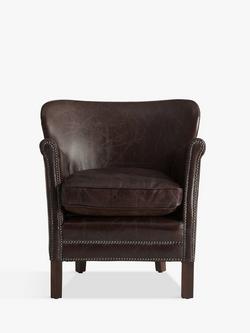 Halo Little Professor Leather Armchair - view 2, Biker Tan