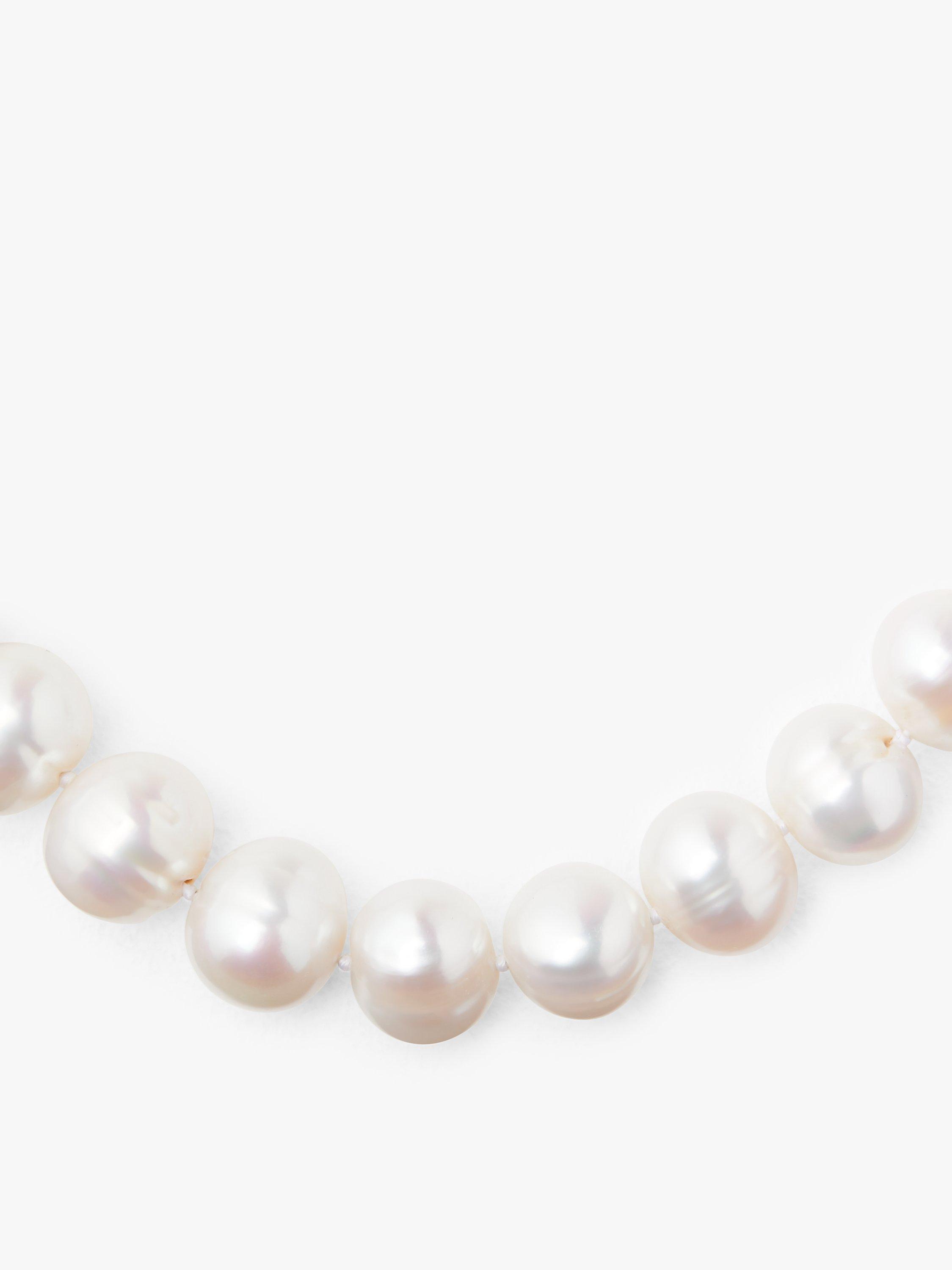 Product image 3 of 4, which shows Lido Pearls Extra Large Freshwater Pearl Single Row Necklace, White