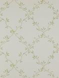 Colefax and Fowler Leaf Trellis Wallpaper, Ivory / Green, 07706/03