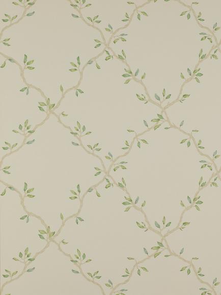 Colefax and Fowler Leaf Trellis Wallpaper, Pale Green, 07706/02