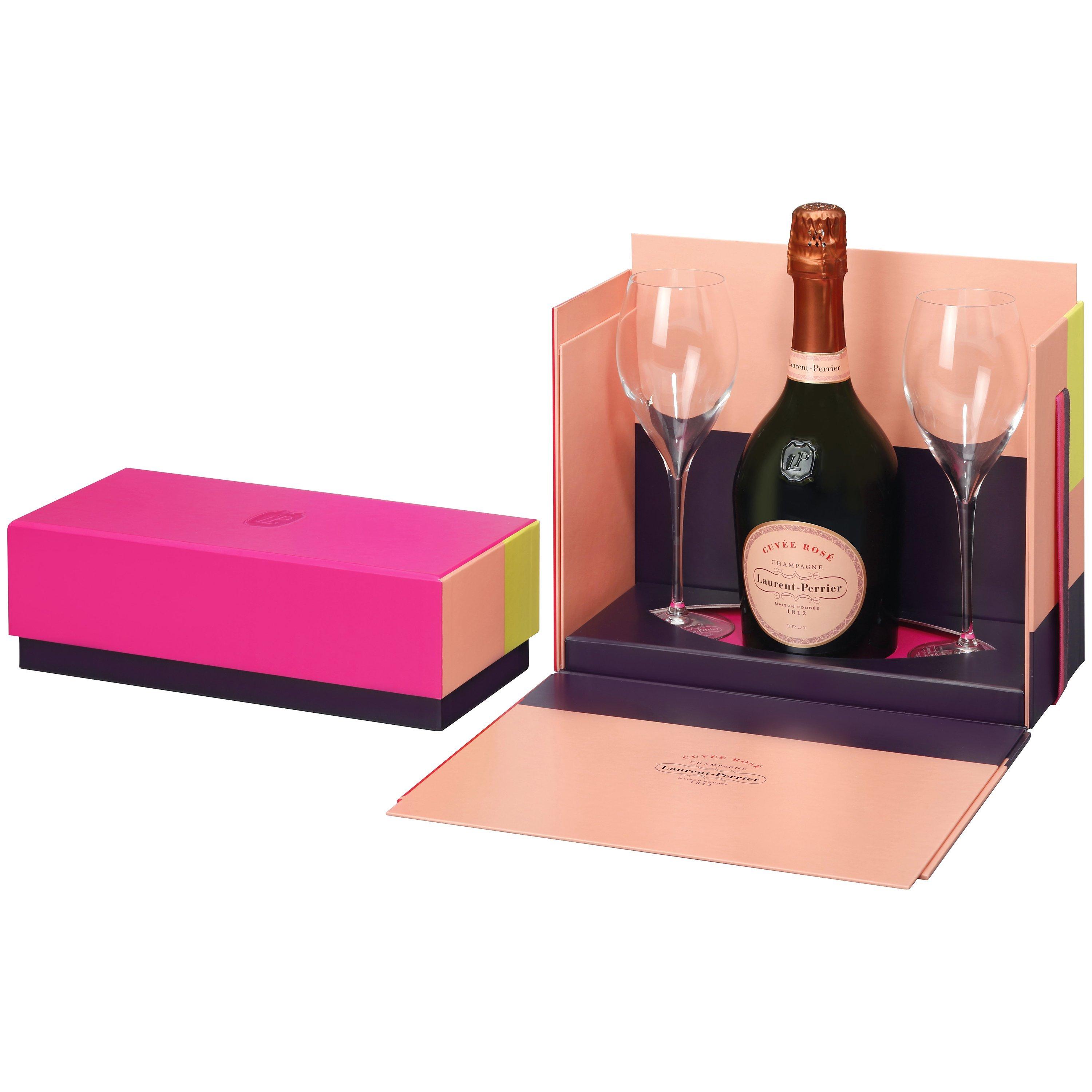 Laurent-Perrier Cuvée Rosé and 2 Glasses Set, 75cl