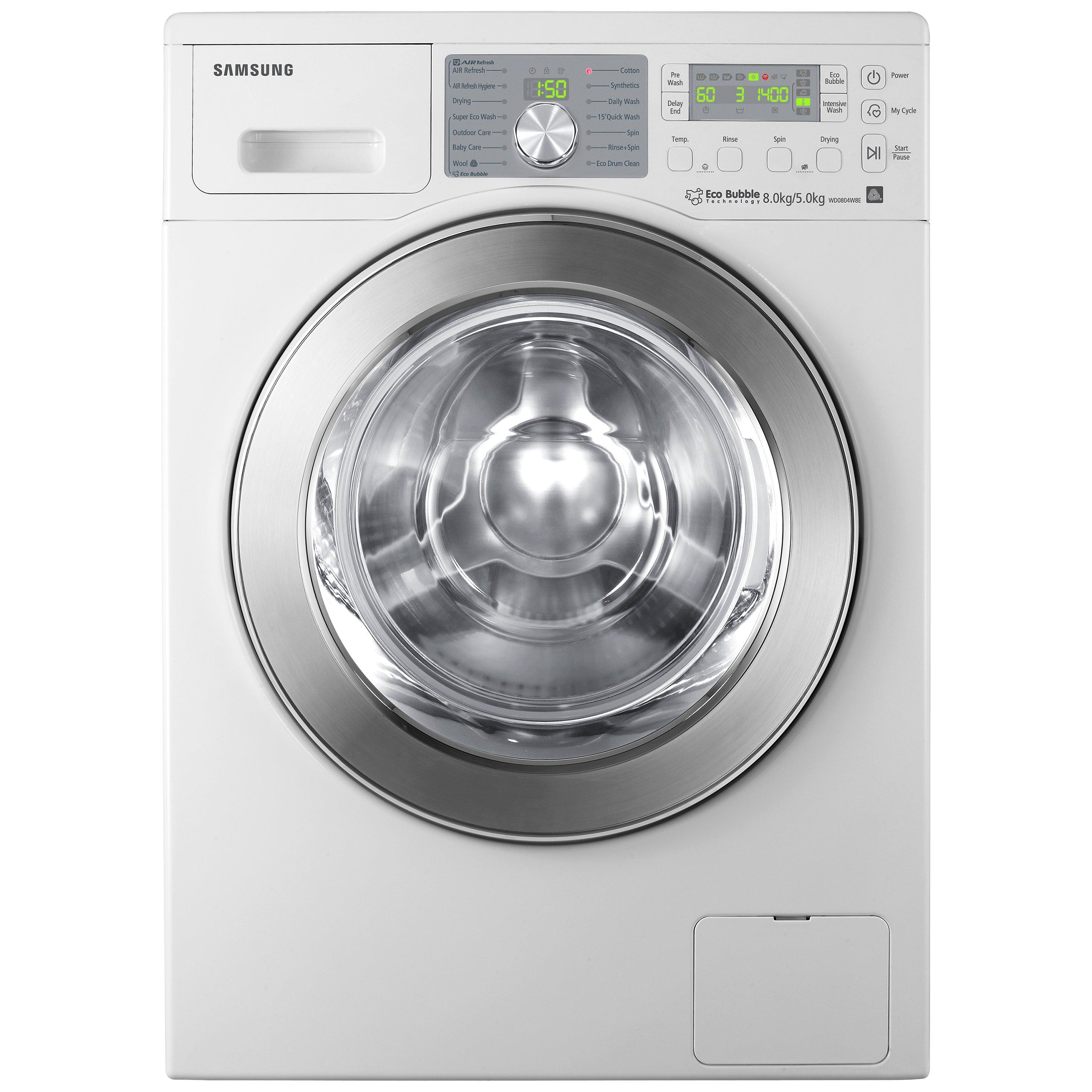 Samsung WD0804W8E Washer Dryer 8kg Wash 5kg Dry Load B Energy Rating 1400rpm Spin White