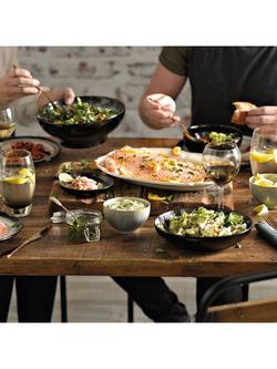 Denby Halo Medium Serving Bowl, 23cm, Black/Multi - view 2, Black/Multi