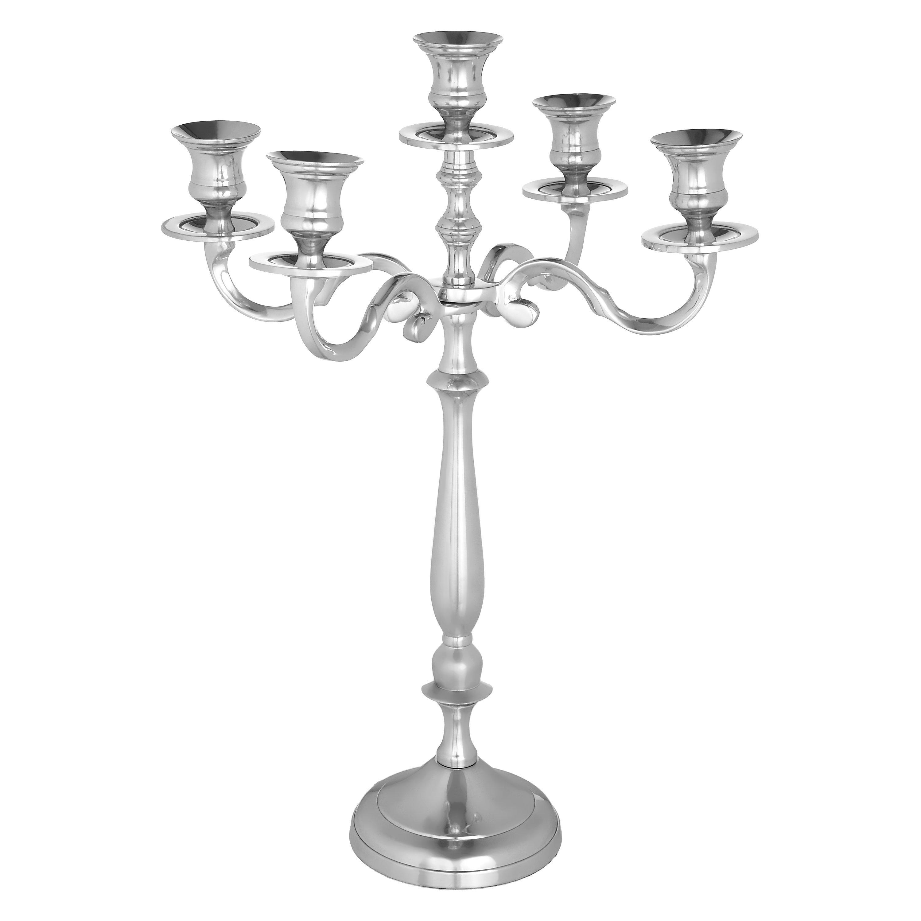 John Lewis & Partners Chrome Effect 5 Arm Candelabra, Silver