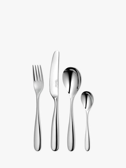 Robert Welch Stanton Bright Stainless Steel Cutlery Set, 24 Piece/6 Place Settings, Stainless Steel