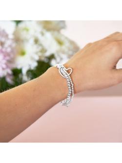 Joma Jewellery Lila White Pearl Polished Bead Bracelet, Silver - view 2, Silver