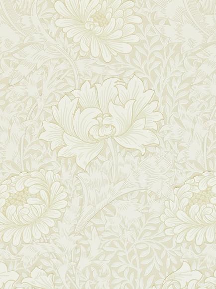 Morris & Co. Chrysanthemum Wallpaper, Chalk, 212546