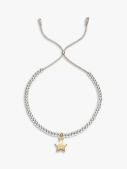 Estella Bartlett Liberty Beaded Star Bracelet, Silver/Gold, Silver/Gold