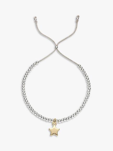 Estella Bartlett Liberty Beaded Star Bracelet, Silver/Gold, Silver/Gold