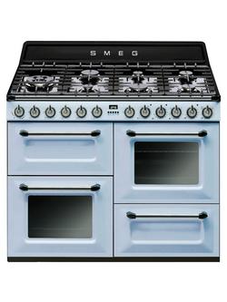 Smeg TR4110 Dual Fuel Range Cooker, Pastel Blue