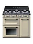 Smeg Victoria Dual Fuel Range Cooker, 90cm Wide, Cream